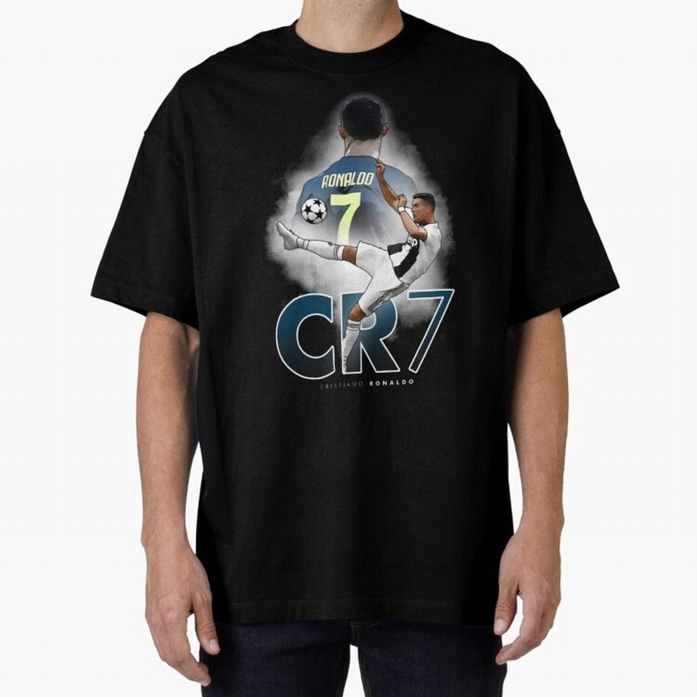 CR7 Oversized T-Shirt Feel Global Football Passion for FIFA World Cup 2026 USA Canada Mexico, Featuring CR7 and Messi, France and Portugal, Football Festival Excitement, Trophy Ambitions, Country Rivalries and Star Player Buzz; Great for Watch