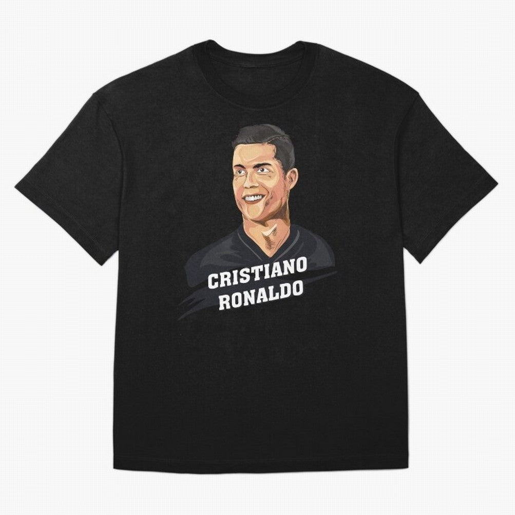 Cristiano Ronaldo Portrait Oversized T-Shirt Capture Stadium Memories from Match Day Hype around FIFA World Cup 2026 USA Canada Mexico, Haaland and Mbappe, Argentina, France and Brazil, Champion Mindset, Group Stage Buzz, Knockout Tension and