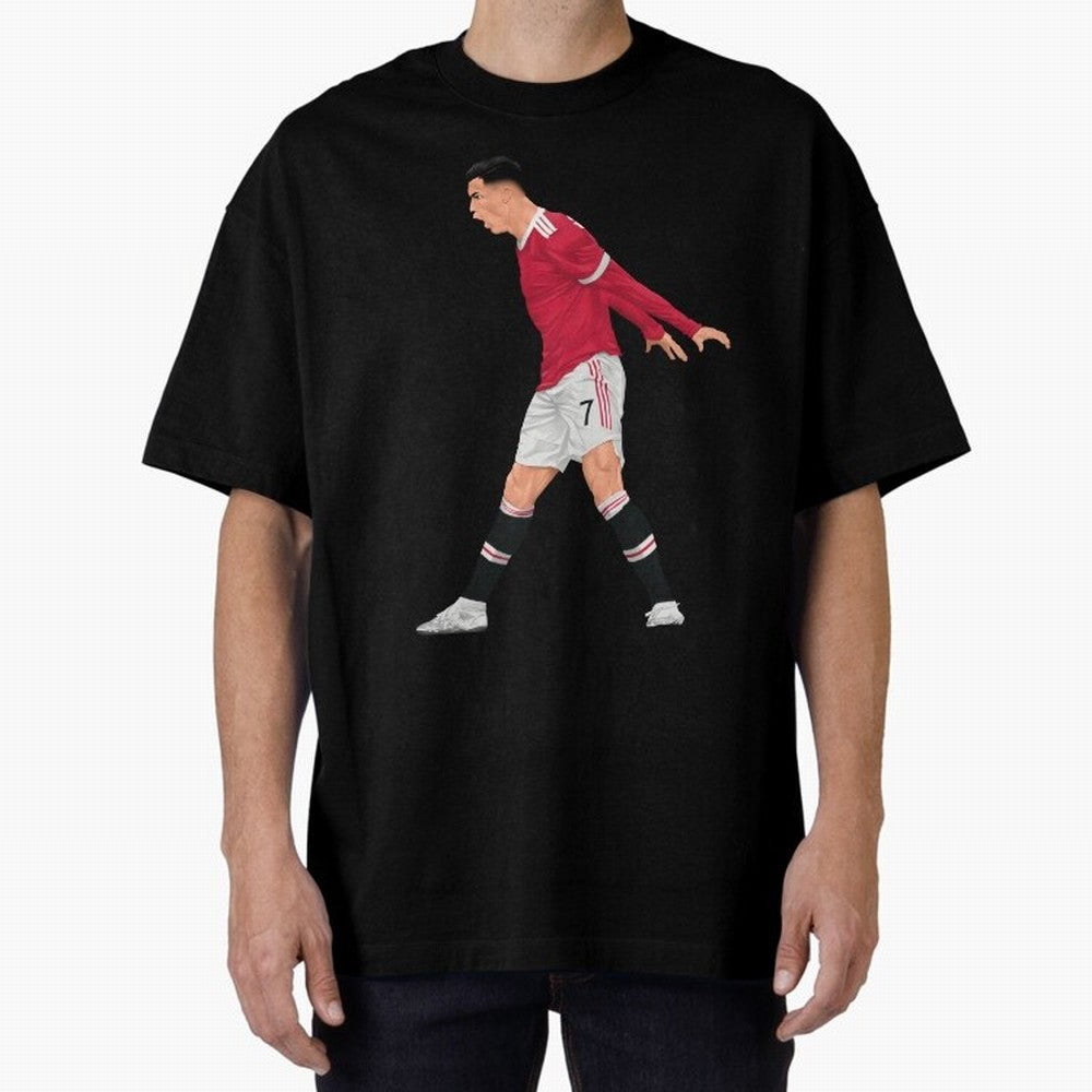 Cristiano Ronaldo Celebration Oversized T-Shirt Treasure Global Football Passion for FIFA World Cup 2026 Group Stage, Featuring Mbappe and Neymar, Portugal, Supporter Pride, Iconic Celebrations, Legendary Names and Global Match Day Energy; Great