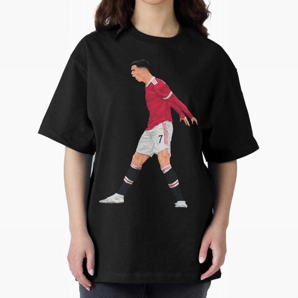 Cristiano Ronaldo Celebration Oversized T-Shirt Treasure Global Football Passion for FIFA World Cup 2026 Group Stage, Featuring Mbappe and Neymar, Portugal, Supporter Pride, Iconic Celebrations, Legendary Names and Global Match Day Energy; Great