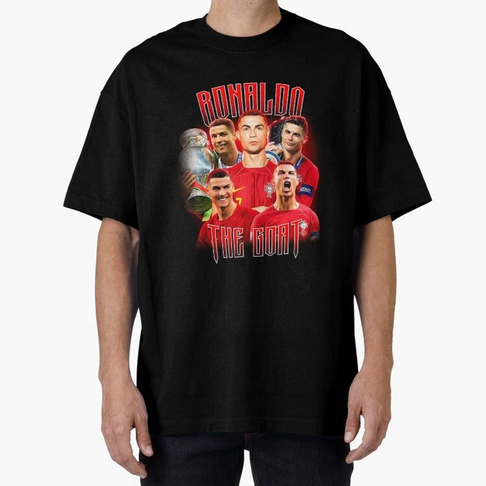 Cristiano Ronaldo The Goat Bootleg Oversized T-Shirt Live the Energy of FIFA World Cup 2026 Spirit, with Portugal, Spain and Germany, CR7, Soccer Culture, Superstar Moments, National Team Dreams and Competitive Fire; Perfect for Fans, Collectors,