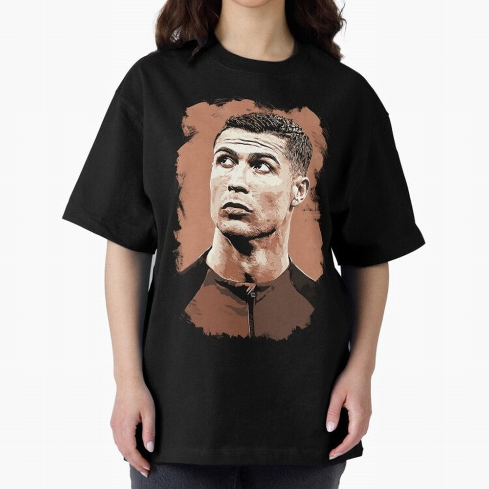 Cristiano Ronaldo Vexel Painting Oversized T-Shirt Show Support during FIFA World Cup 2026 USA Canada Mexico Spirit, Filled with Argentina, France and Brazil, CR7 and Messi, Soccer Culture, Superstar Moments, National Team Dreams and Competitive