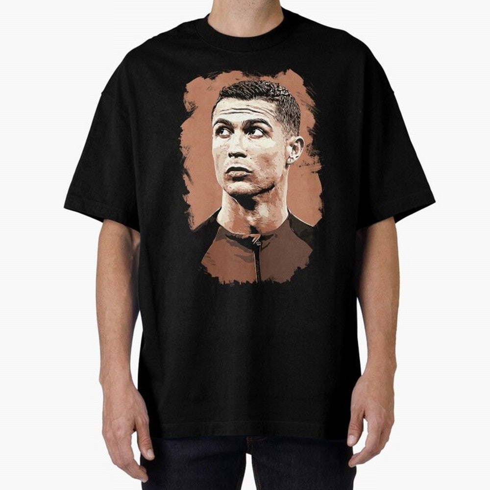 Cristiano Ronaldo Vexel Painting Oversized T-Shirt Show Support during FIFA World Cup 2026 USA Canada Mexico Spirit, Filled with Argentina, France and Brazil, CR7 and Messi, Soccer Culture, Superstar Moments, National Team Dreams and Competitive