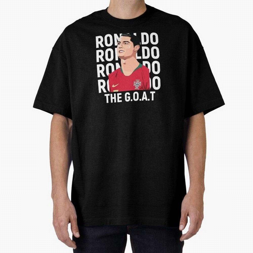 Ronaldo The Goat Oversized T-Shirt Turn Up for Global Football Passion for FIFA World Cup 2026 Group Stage, Made for Mbappe, Spain and Netherlands, Goal Celebration Energy, Supporter Heritage, Football Icons and Worldwide Tournament Joy; Great for