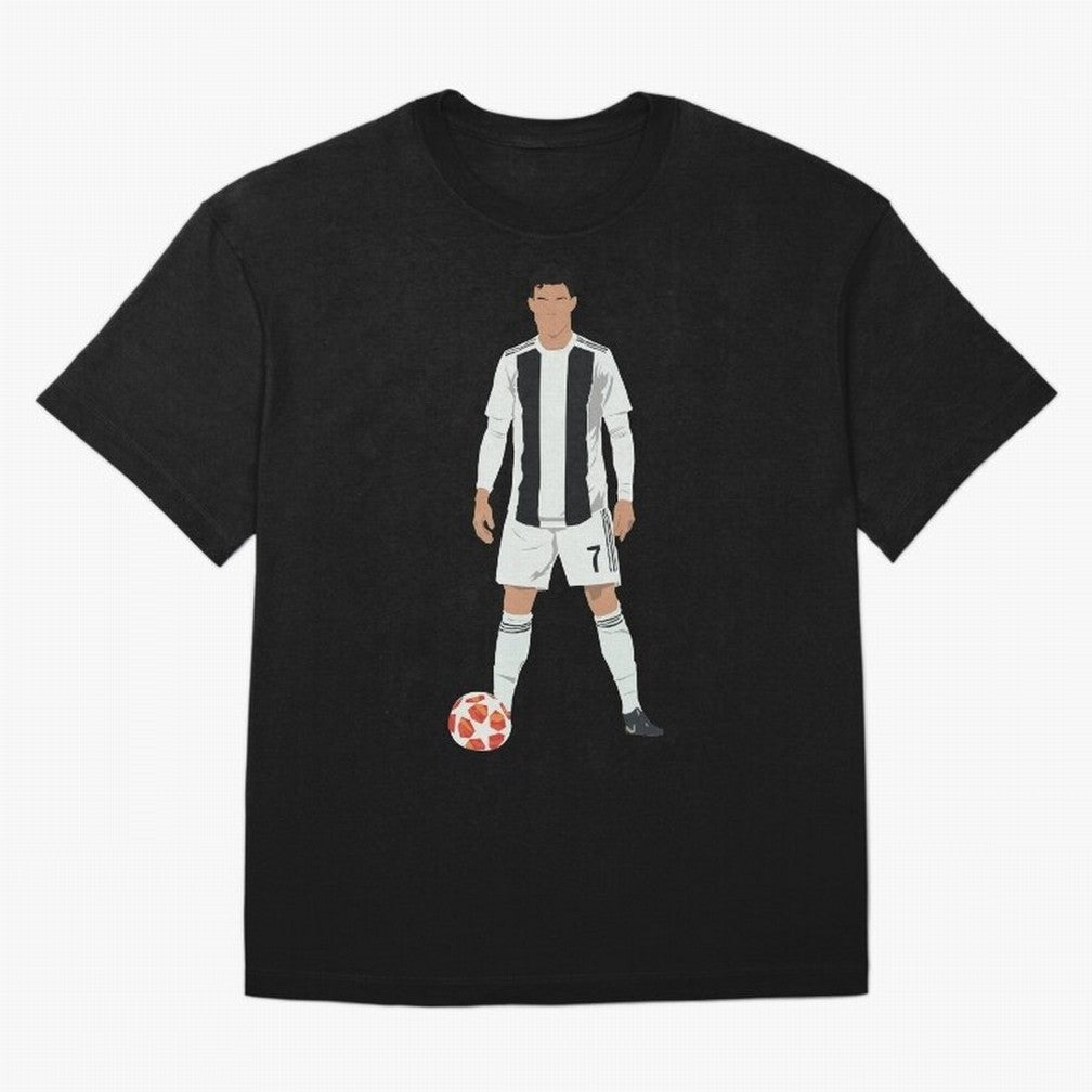 Ronaldo Stance Oversized T-Shirt Back Your Heroes with Global Football Passion for FIFA World Cup 2026 USA Canada Mexico, Driven by Mbappe, England, France and Netherlands, Football Festival Excitement, Trophy Ambitions, Country Rivalries and Star