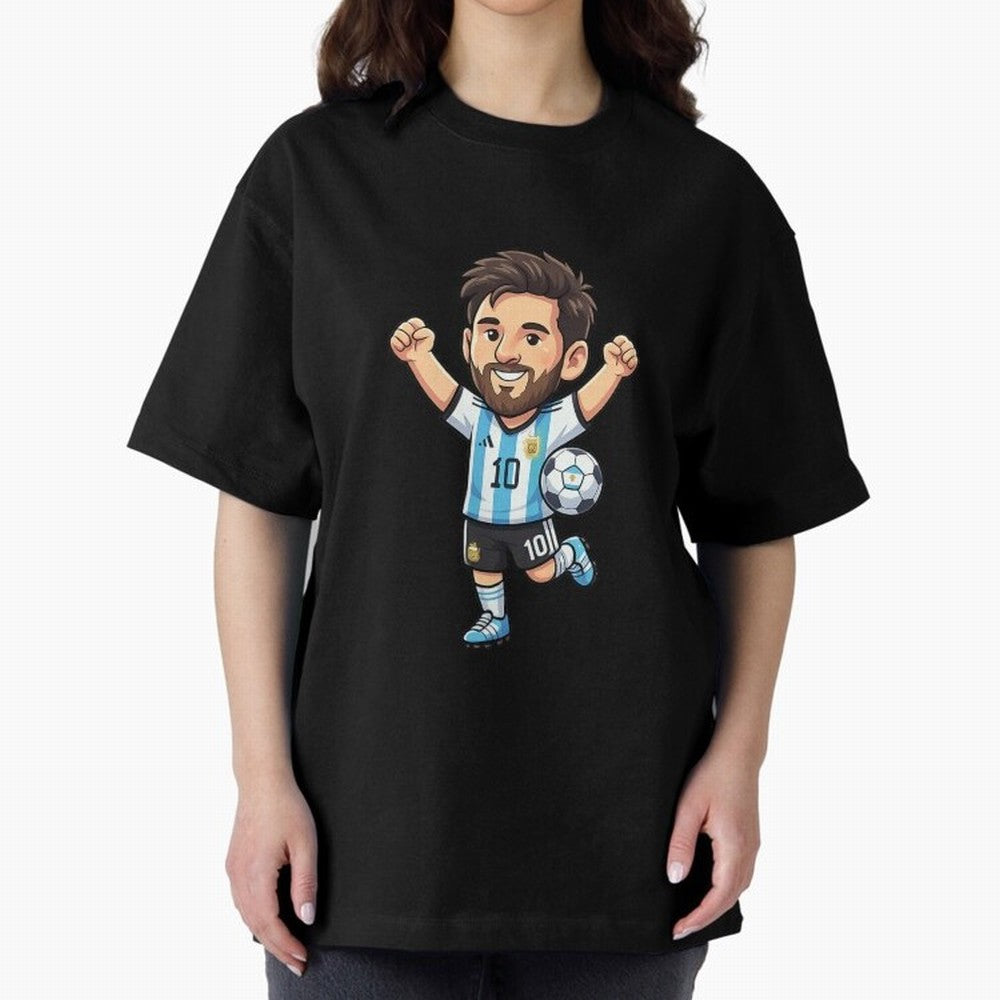 Cute Football Champion Cartoon Design Oversized T-Shirt Show Your Love for FIFA World Cup 2026 Spirit, Connected to Netherlands, Cristiano Ronaldo, Soccer Culture, Superstar Moments, National Team Dreams and Competitive Fire; Made for Die Hard