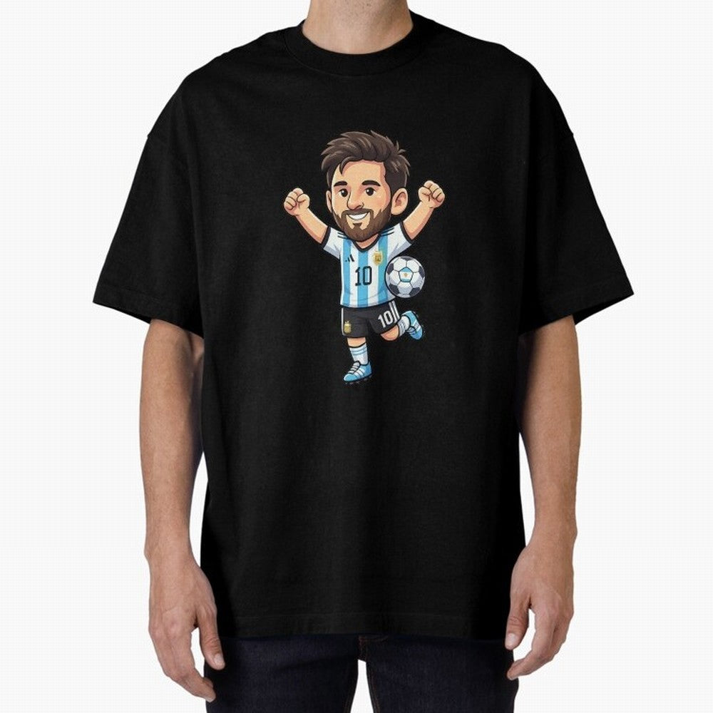 Cute Football Champion Cartoon Design Oversized T-Shirt Show Your Love for FIFA World Cup 2026 Spirit, Connected to Netherlands, Cristiano Ronaldo, Soccer Culture, Superstar Moments, National Team Dreams and Competitive Fire; Made for Die Hard