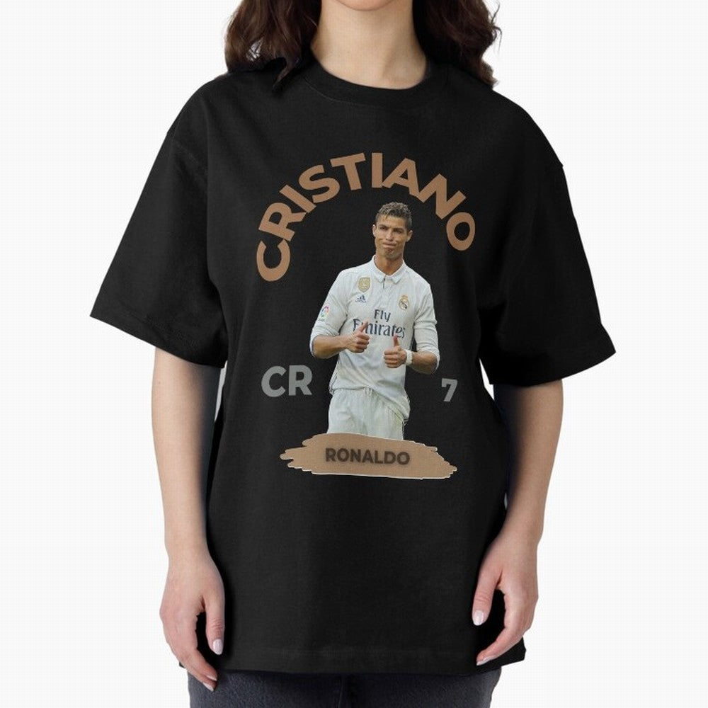 Essential Cristiano Ronaldo Siuuu Oversized T-Shirt Celebrate Soccer Greatness during FIFA World Cup 2026 for Fans of Haaland and Netherlands, Bringing Football Festival Excitement, Trophy Ambitions, Country Rivalries and Star Player Buzz; Great