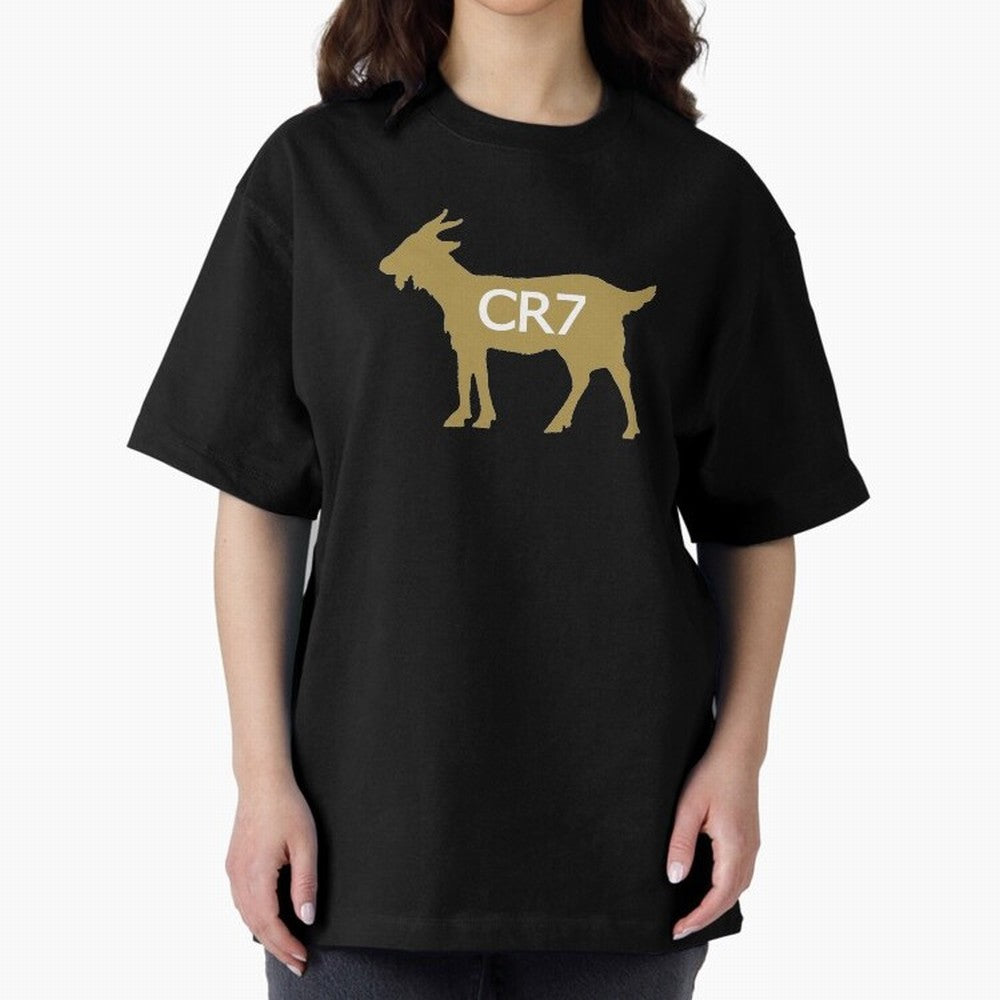 CR7 GOAT Gold B Oversized T-Shirt Create FIFA World Cup 2026 USA Canada Mexico Filled with CR7, Argentina, France and Brazil Energy, Vintage Soccer Flavor, Modern Football Stars, National Flags and Final Night Emotion; Great for Watch Parties,