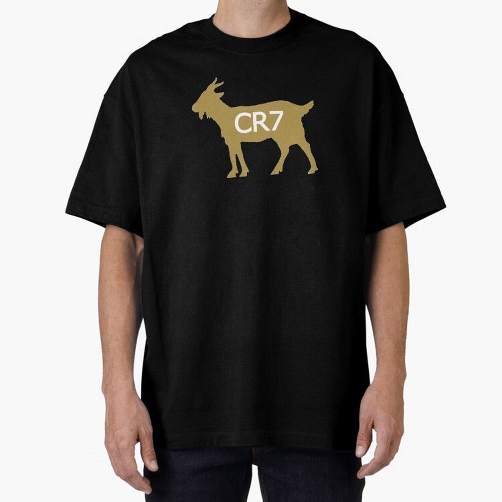 CR7 GOAT Gold B Oversized T-Shirt Create FIFA World Cup 2026 USA Canada Mexico Filled with CR7, Argentina, France and Brazil Energy, Vintage Soccer Flavor, Modern Football Stars, National Flags and Final Night Emotion; Great for Watch Parties,