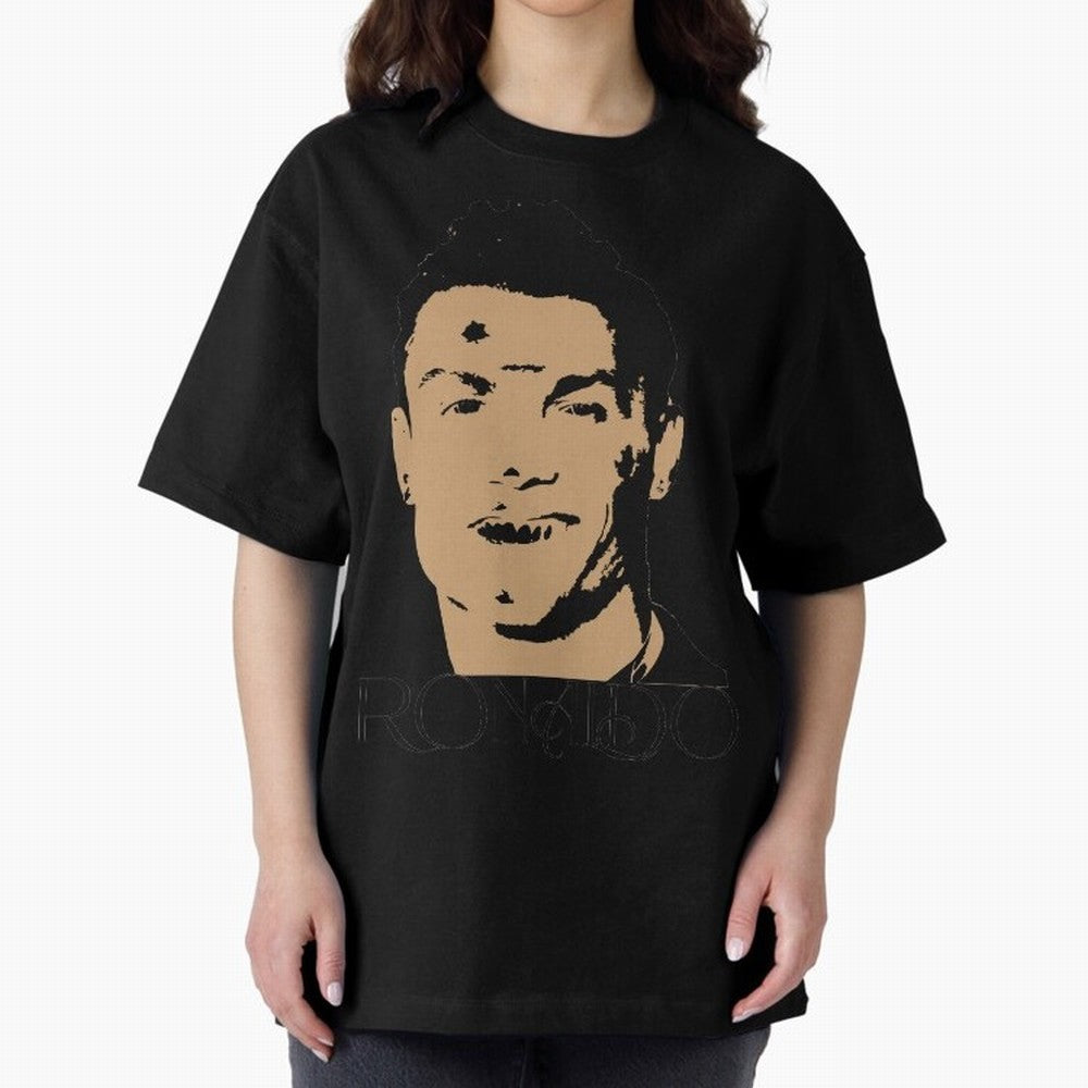 Portugal Football Captain Cristiano Ronaldo Vector Illustration Oversized T-Shirt Share Global Football Passion for FIFA World Cup 2026 Group Stage, Driven by CR7 and Messi, Argentina and Brazil, Soccer Culture, Superstar Moments, National Team