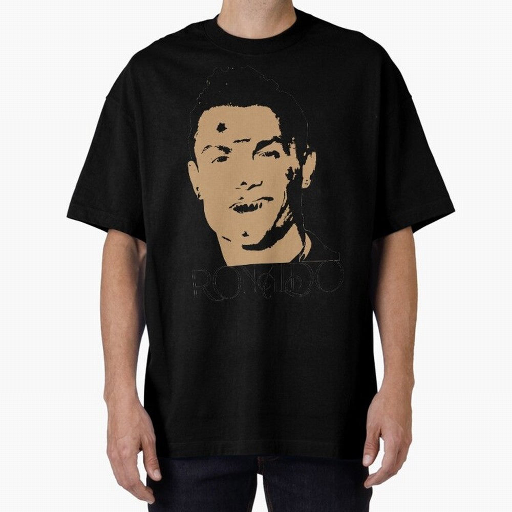 Portugal Football Captain Cristiano Ronaldo Vector Illustration Oversized T-Shirt Share Global Football Passion for FIFA World Cup 2026 Group Stage, Driven by CR7 and Messi, Argentina and Brazil, Soccer Culture, Superstar Moments, National Team