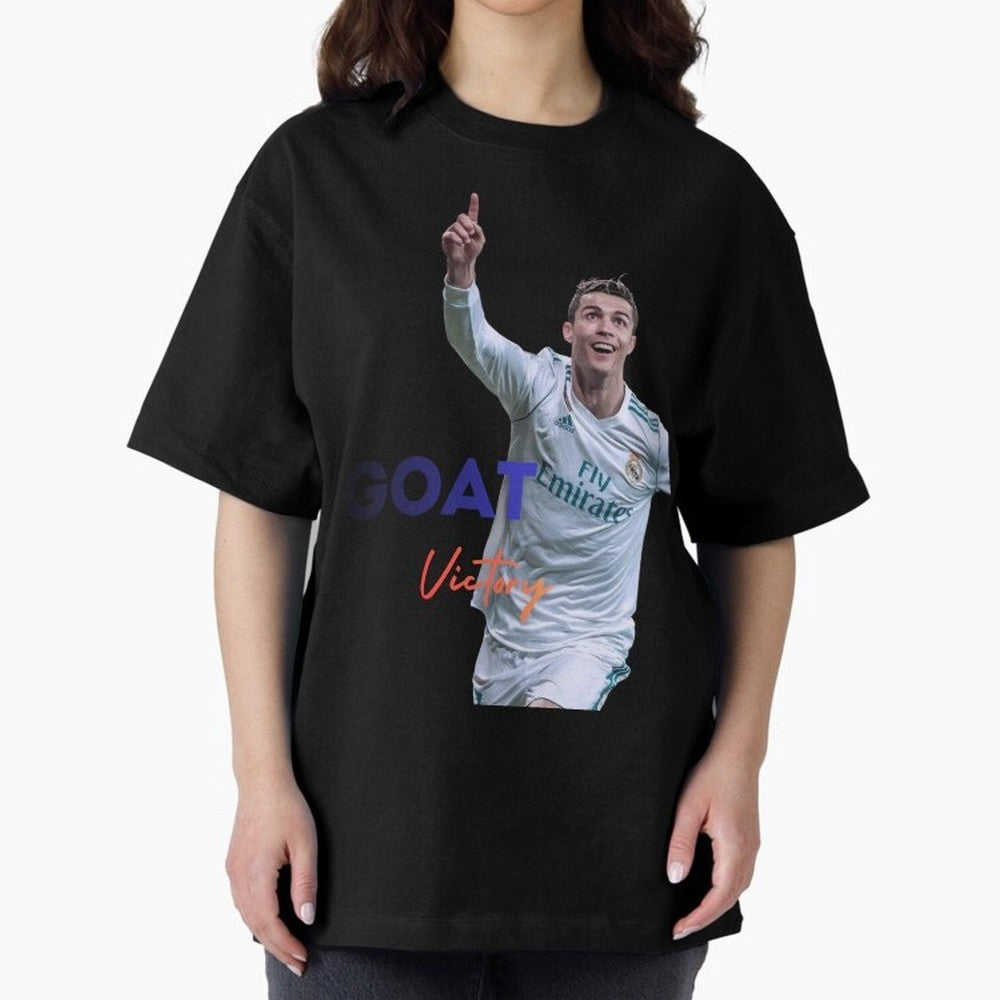 Goat CR7 MIndset Oversized T-Shirt Upgrade FIFA World Cup 2026 USA Canada Mexico Centered on Messi, CR7 and Mbappe, Spain Energy, Retro Football Energy, Iconic Rivalries, Trophy Chase Drama and Stadium Atmosphere; Perfect for People Who Love