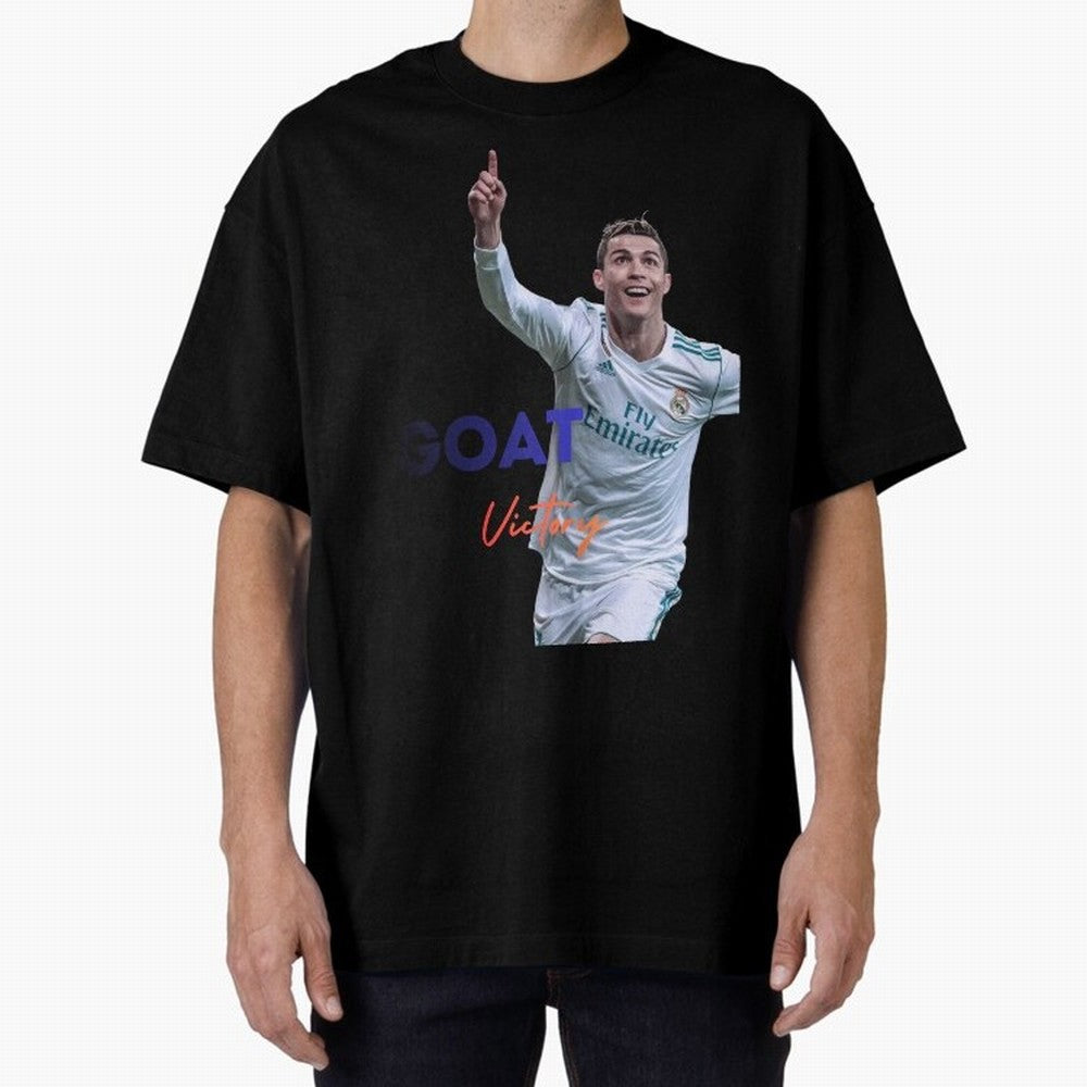 Goat CR7 MIndset Oversized T-Shirt Upgrade FIFA World Cup 2026 USA Canada Mexico Centered on Messi, CR7 and Mbappe, Spain Energy, Retro Football Energy, Iconic Rivalries, Trophy Chase Drama and Stadium Atmosphere; Perfect for People Who Love