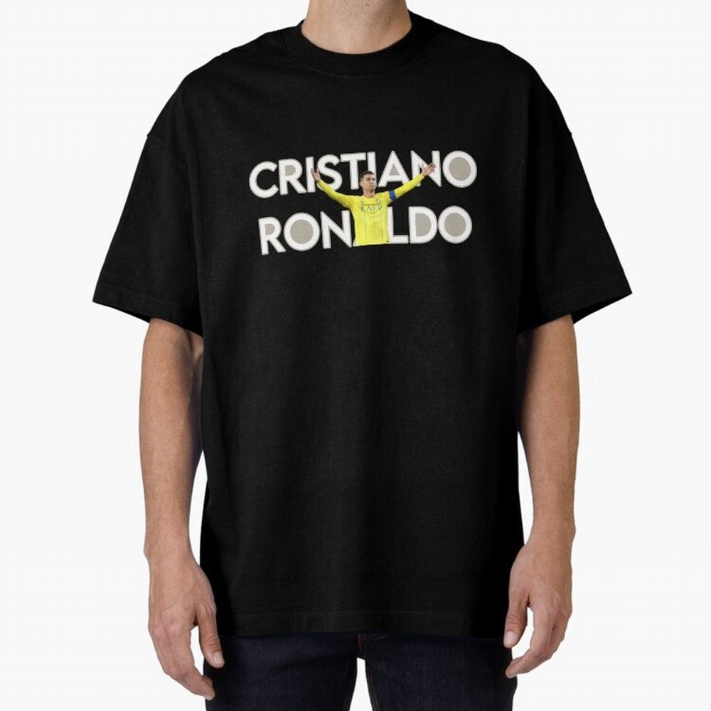 Cristiano Ronaldo Oversized T-Shirt Bring a Vintage Feel to FIFA World Cup 2026 Group Stage Spirit, Filled with Argentina and Brazil, CR7, Championship Spirit, Famous Goals, Roaring Crowds and International Football Unity; Perfect for Fans,