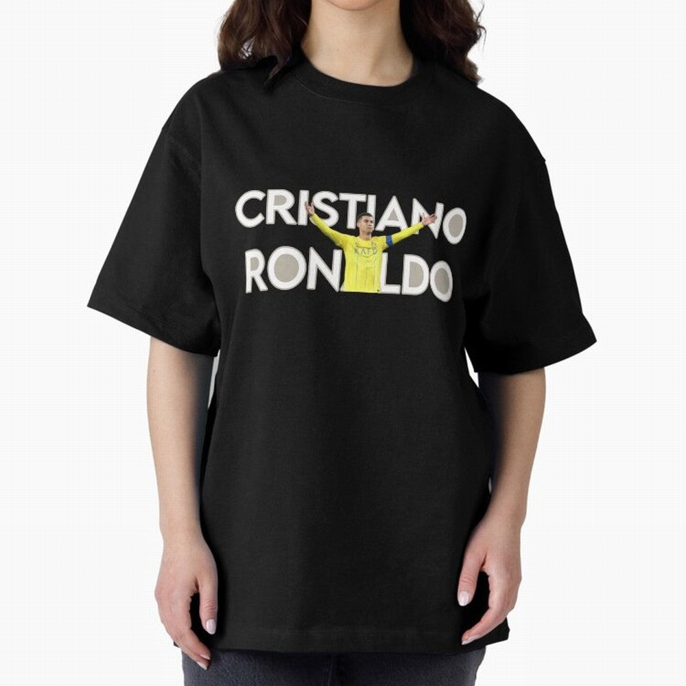 Cristiano Ronaldo Oversized T-Shirt Bring a Vintage Feel to FIFA World Cup 2026 Group Stage Spirit, Filled with Argentina and Brazil, CR7, Championship Spirit, Famous Goals, Roaring Crowds and International Football Unity; Perfect for Fans,