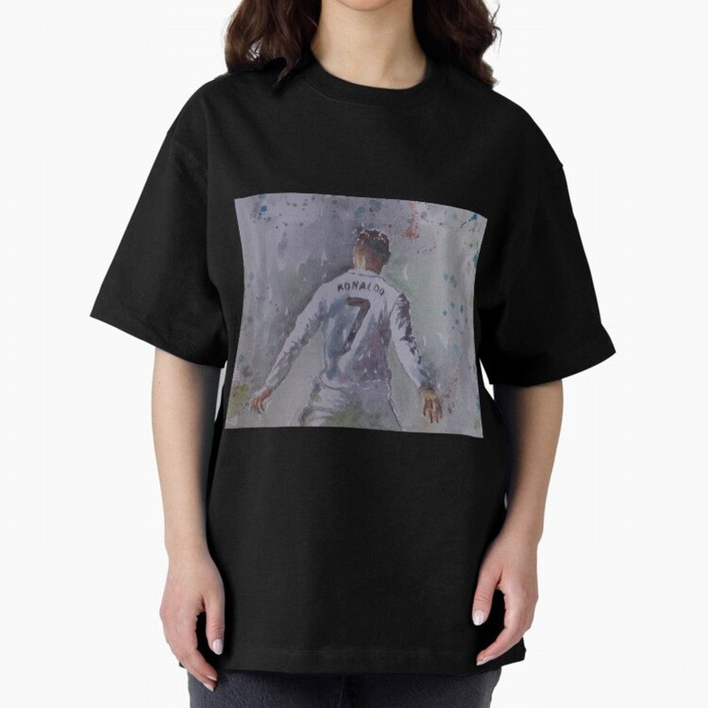 Cristiano Ronaldo - Portrait 2 Oversized T-Shirt Step into Match Day Hype around FIFA World Cup 2026, CR7, Germany, Global Supporter Spirit, Legendary Goals, National Colors and Tournament Celebration; Perfect for People Who Love Argentina, Brazil,