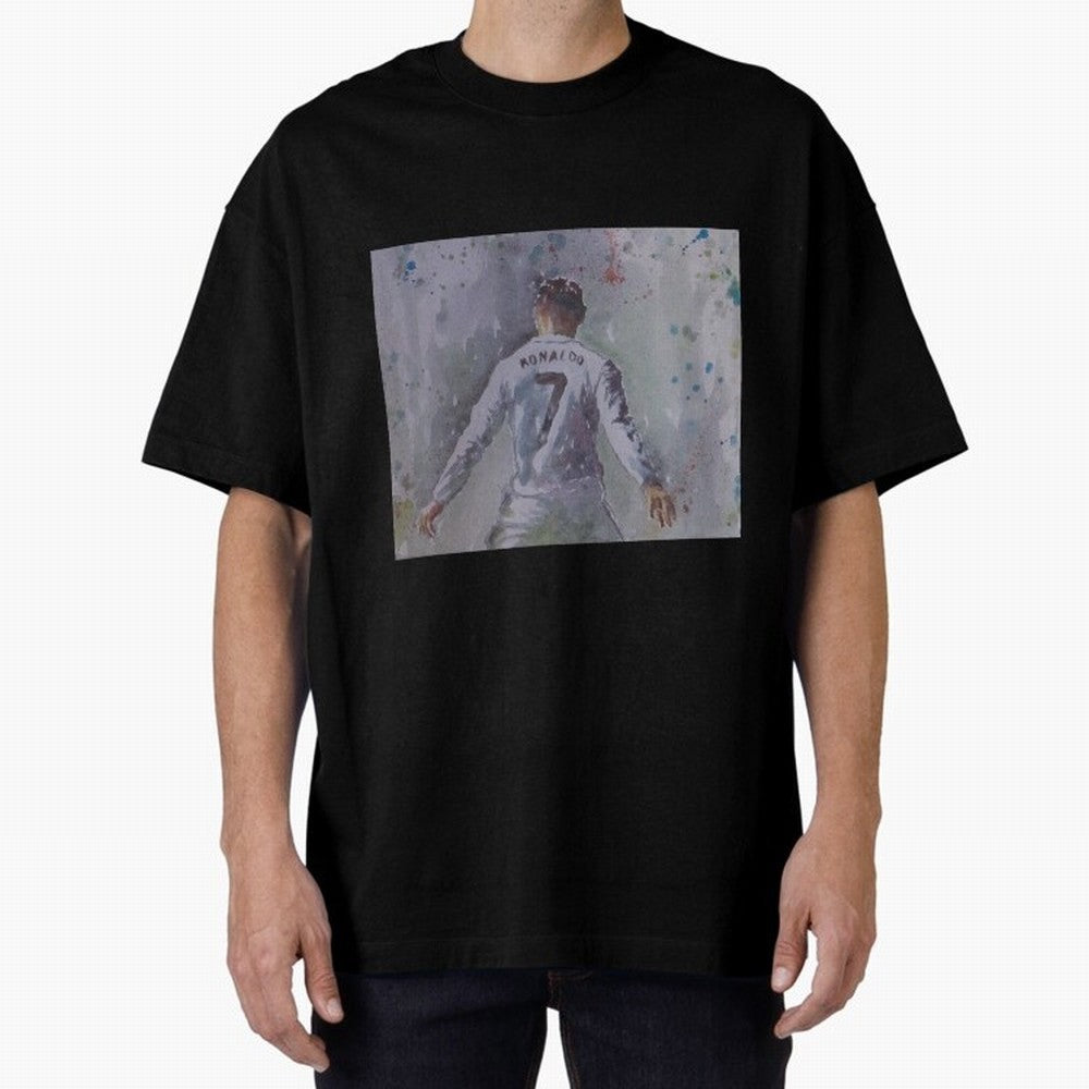Cristiano Ronaldo - Portrait 2 Oversized T-Shirt Step into Match Day Hype around FIFA World Cup 2026, CR7, Germany, Global Supporter Spirit, Legendary Goals, National Colors and Tournament Celebration; Perfect for People Who Love Argentina, Brazil,