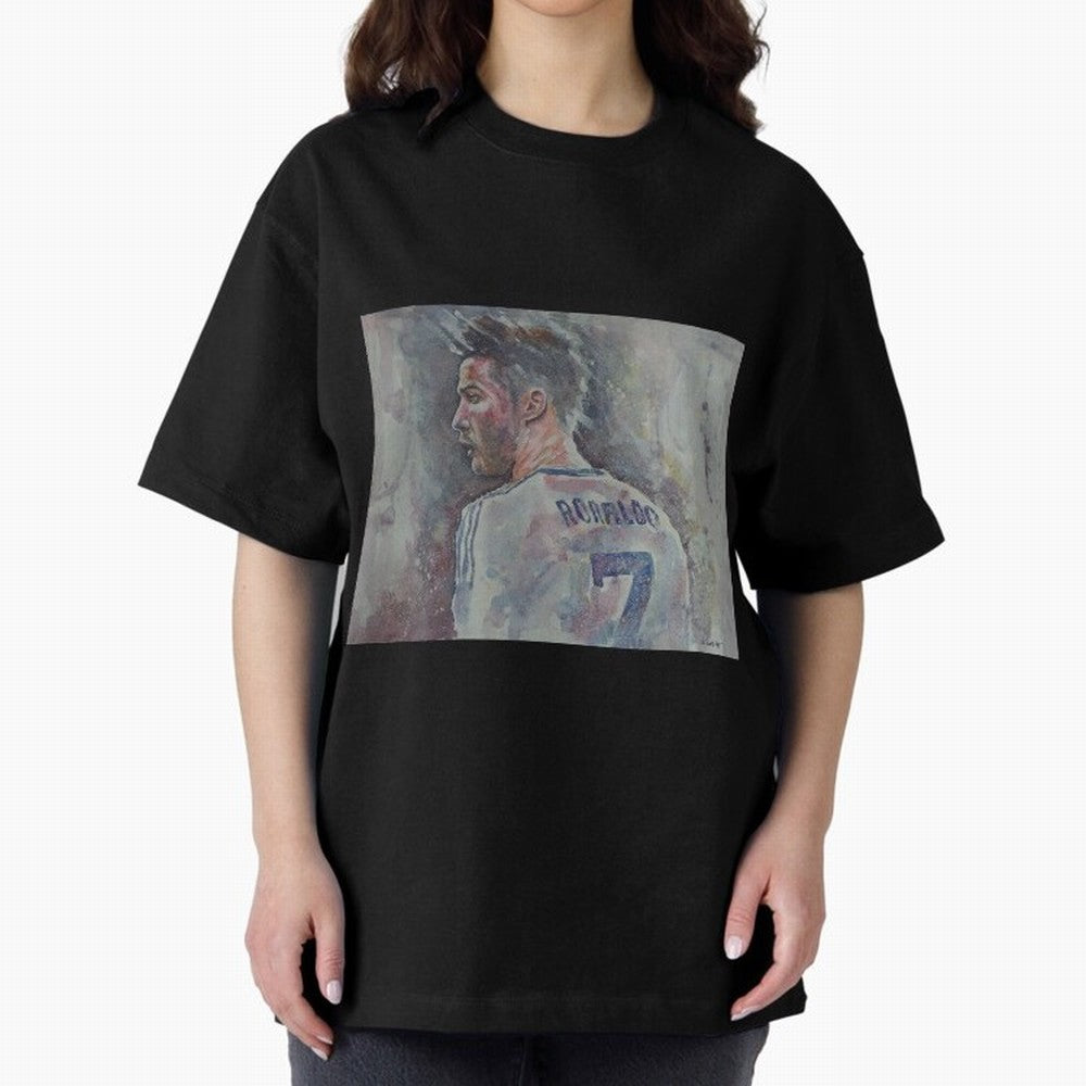 Cristiano Ronaldo - Portrait 1 Oversized T-Shirt Make Every Kick Count in FIFA World Cup 2026 for Fans of Haaland and Mbappe and Brazil, Bringing Champion Mindset, Group Stage Buzz, Knockout Tension and Passionate Fan Culture; Created for Match Day
