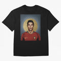Cristiano Ronaldo CR7 Saint Portugal Football Legend Fan Art Oversized T-Shirt Feel the Heartbeat of Global Football Passion for FIFA World Cup 2026 Group Stage, Inspired by Messi, France and Portugal, Worldwide Fan Energy, Dramatic Goals, Stadium