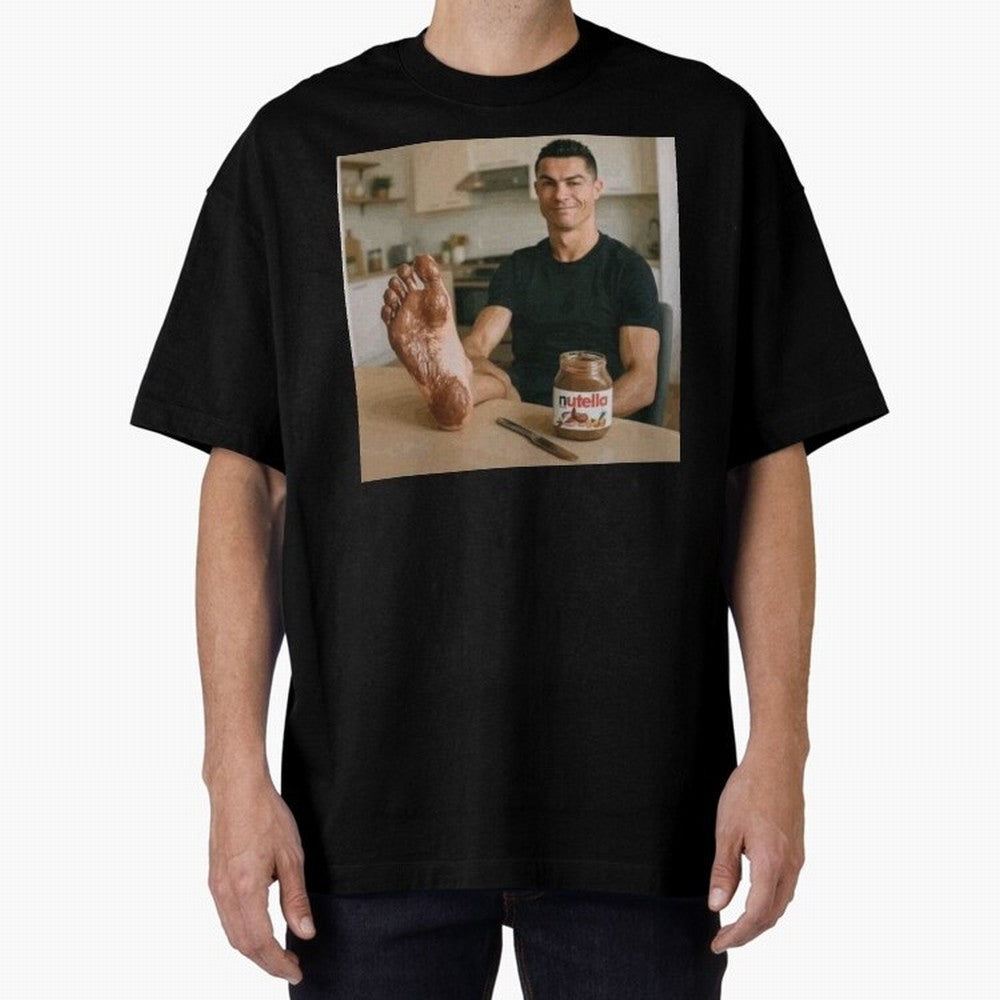 Ronaldo Nutella (LOW RES) Oversized T-Shirt Represent Fans Who Live for the FIFA World Cup 2026 Group Stage Journey through Cristiano Ronaldo, Haaland and CR7 Highlights, France Pride, Stadium Memories, Football Loyalty, International Chants and