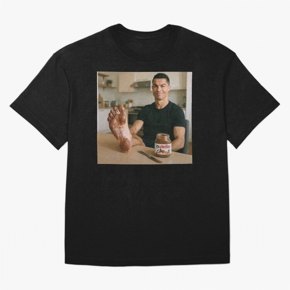 Ronaldo Nutella (LOW RES) Oversized T-Shirt Represent Fans Who Live for the FIFA World Cup 2026 Group Stage Journey through Cristiano Ronaldo, Haaland and CR7 Highlights, France Pride, Stadium Memories, Football Loyalty, International Chants and