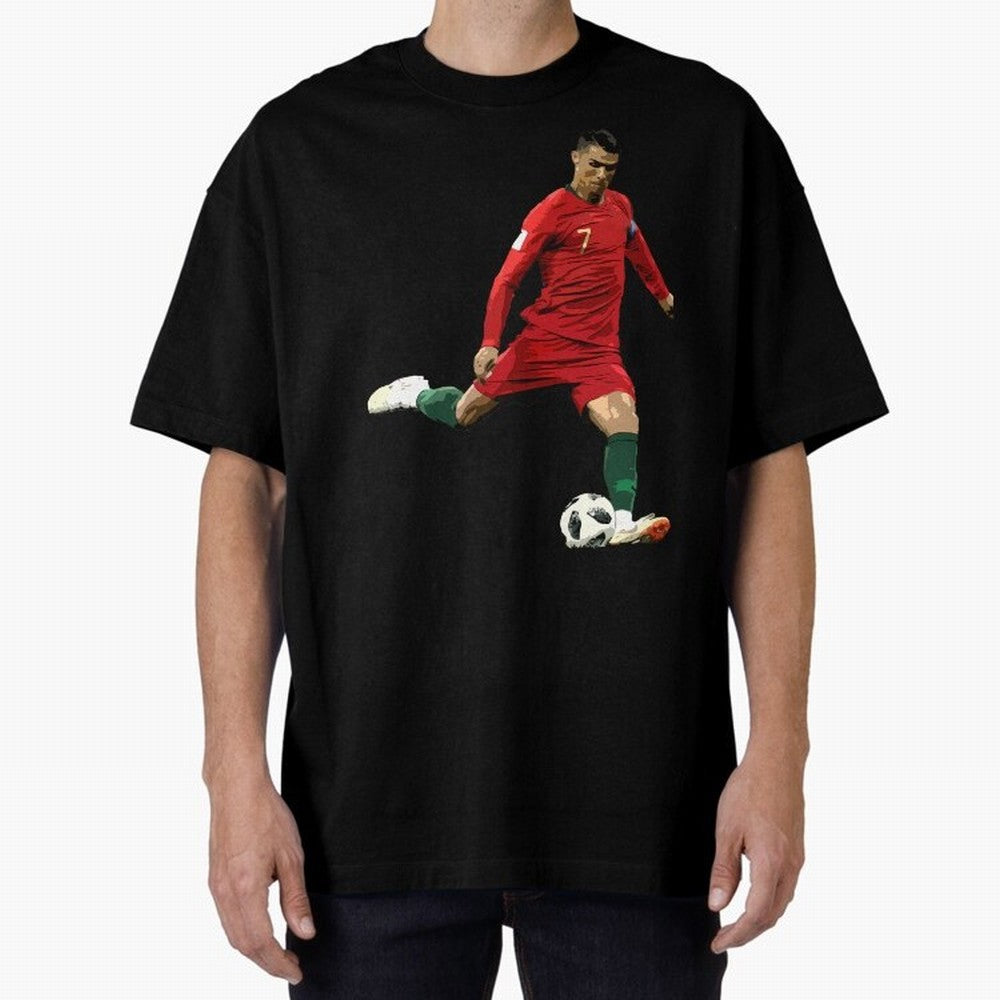 Cristiano Ronaldo Oversized T-Shirt Stand with Match Day Hype around FIFA World Cup 2026 Group Stage, CR7 and Messi, Argentina and Brazil, Global Supporter Spirit, Legendary Goals, National Colors and Tournament Celebration; Made for Die Hard