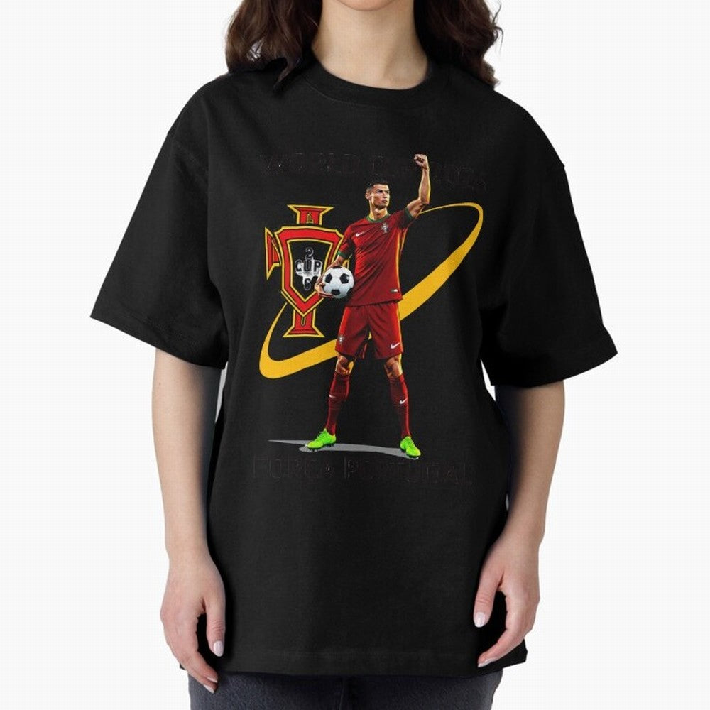 FIFA World Cup 2026 - Portugal Fan Oversized T-Shirt Represent Fans Who Live for Match Day Hype around FIFA World Cup 2026 Group Stage, Messi, Neymar and Mbappe, England, Football Festival Excitement, Trophy Ambitions, Country Rivalries and Star