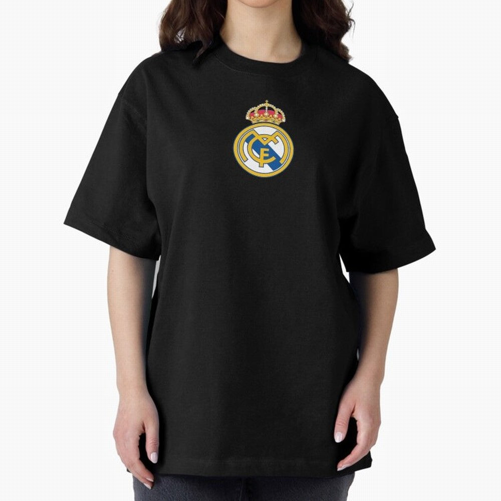RE-AL-MAD-RID- Logo FC Merchandise Oversized T-Shirt Celebrate Fan Culture around Global Football Passion for FIFA World Cup 2026 USA Canada Mexico, Filled with Mbappe, Argentina and Brazil, Fan Favorite Moments, National Team Passion, Big Match