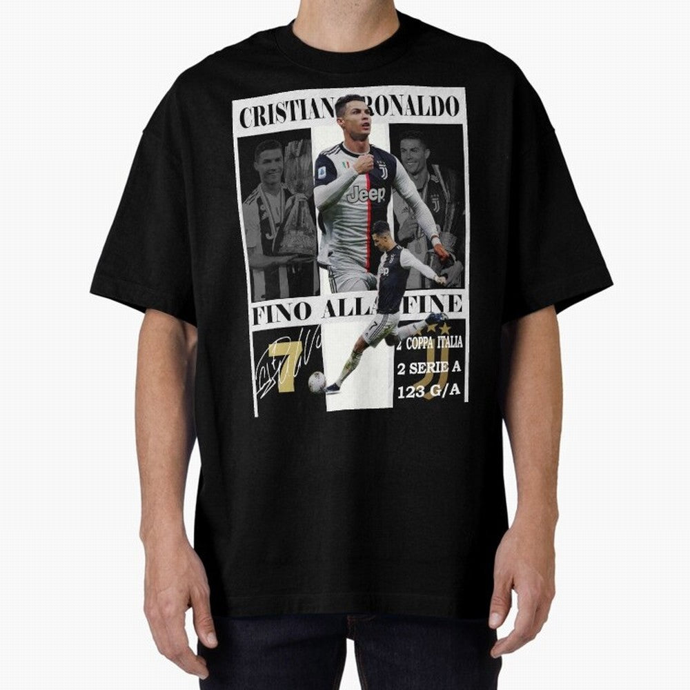 Cristiano Ronaldo Juventus Poster - Iconic CR7 Turin Fan Art Print Oversized T-Shirt Unlock FIFA World Cup 2026 with Messi, CR7 and Mbappe, Netherlands Energy, Championship Spirit, Famous Goals, Roaring Crowds and International Football Unity;