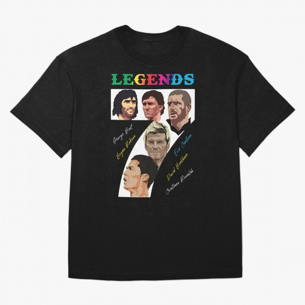 LEGENDS OF FOOTBALL Oversized T-Shirt Support FIFA World Cup 2026 Group Stage Filled with CR7, France and Portugal Energy, Football Festival Excitement, Trophy Ambitions, Country Rivalries and Star Player Buzz; Created for Match Day Parties, Soccer