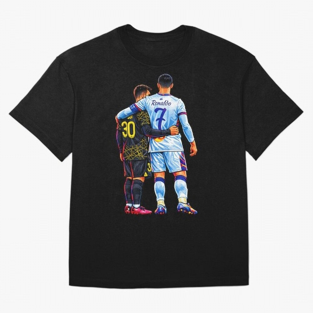 2 GOATS Oversized T-Shirt Fuel the Hype around FIFA World Cup 2026 USA Canada Mexico for Fans of Messi, CR7 and Mbappe and England, France and Netherlands, Bringing Stadium Memories, Football Loyalty, International Chants and Championship