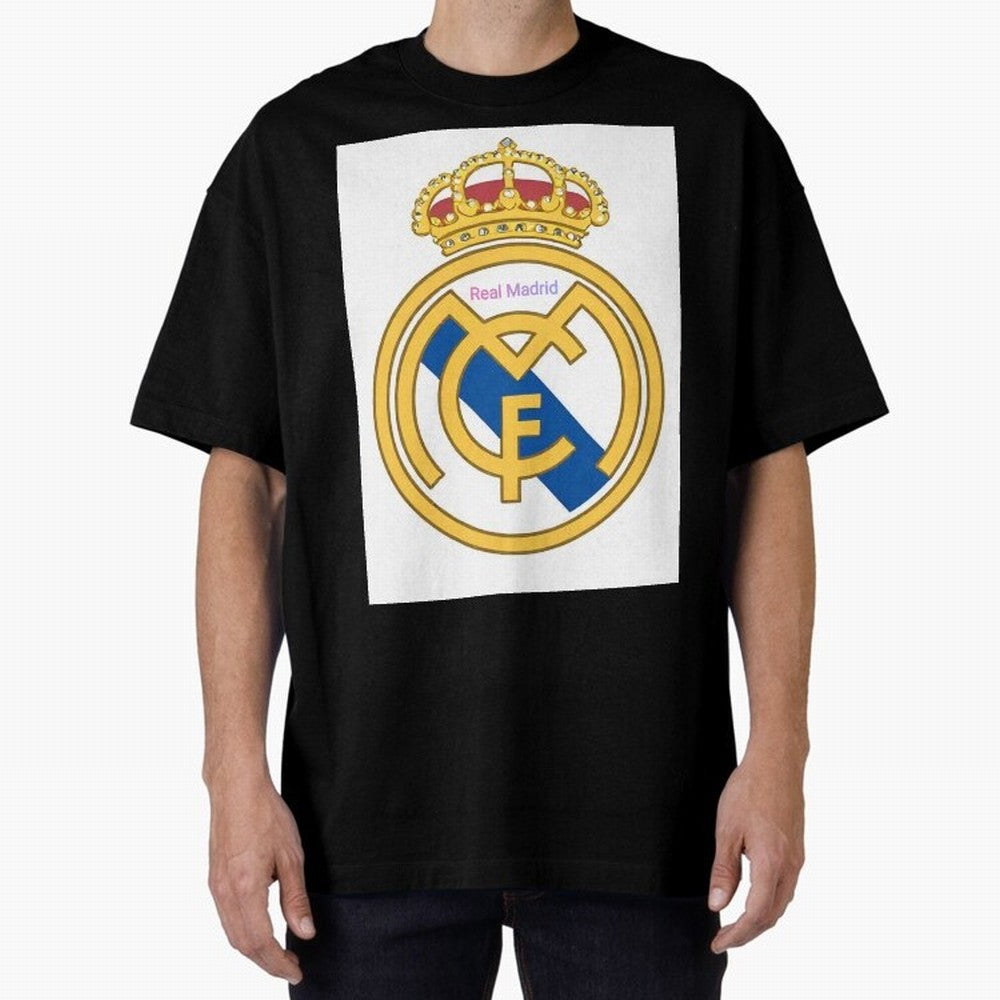 Real Madrid Gold Oversized T-Shirt Capture Stadium Memories from FIFA World Cup 2026 Group Stage for Fans of Messi and Netherlands, Bringing Championship Spirit, Famous Goals, Roaring Crowds and International Football Unity; Made for Collectors Who