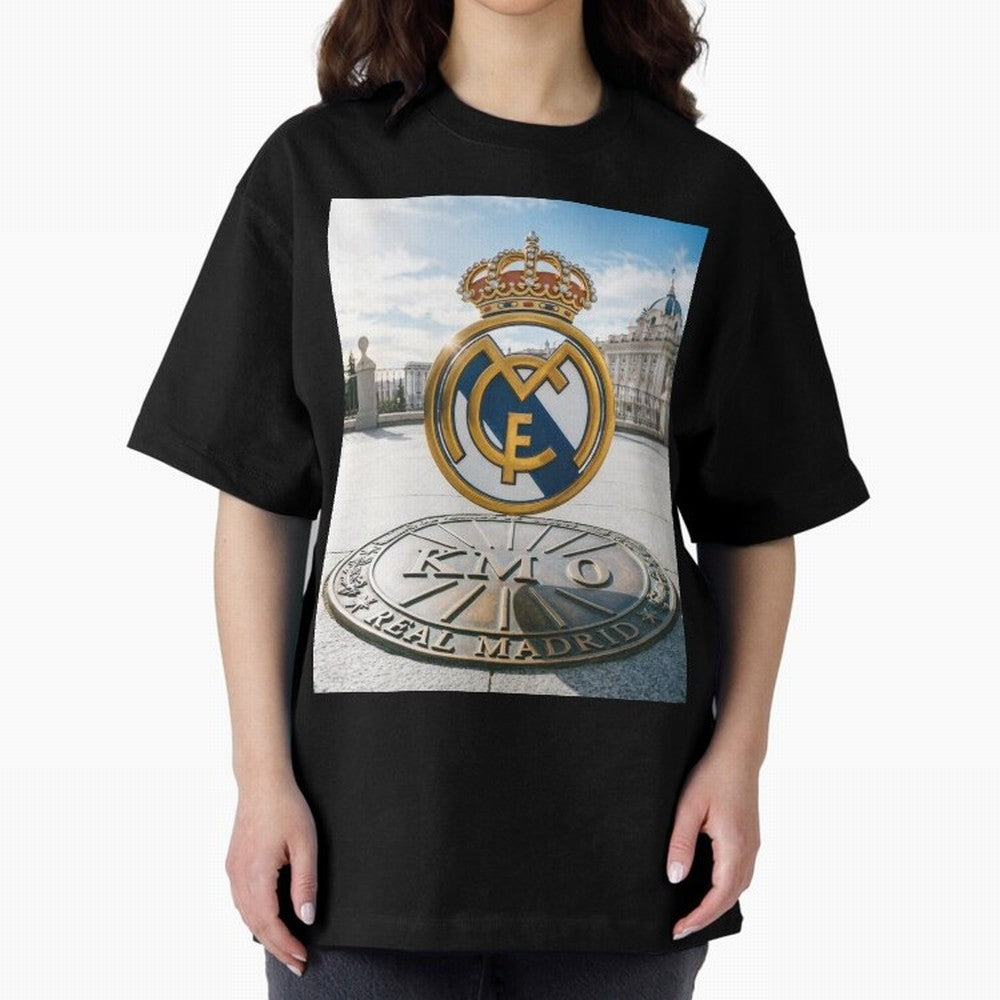 Madrid Futbol km0 Oversized T-Shirt Enjoy the Biggest Football Party of FIFA World Cup 2026 Group Stage for Fans of Cristiano Ronaldo and Portugal, Spain and Germany, Bringing Worldwide Fan Energy, Dramatic Goals, Stadium Lights and Championship