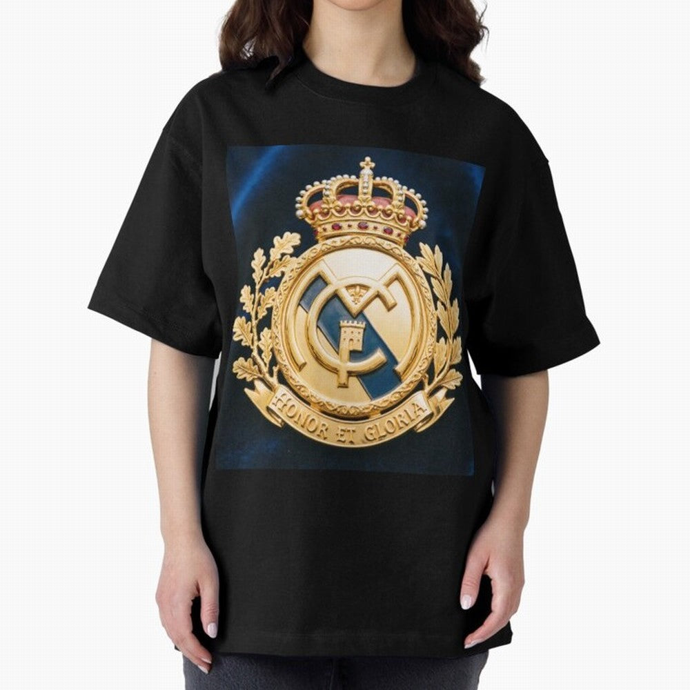 Madrid Honor y Gloria Oversized T-Shirt Back Your Heroes with Global Football Passion for FIFA World Cup 2026 USA Canada Mexico, Driven by Mbappe, England, France and Netherlands, Football Festival Excitement, Trophy Ambitions, Country Rivalries