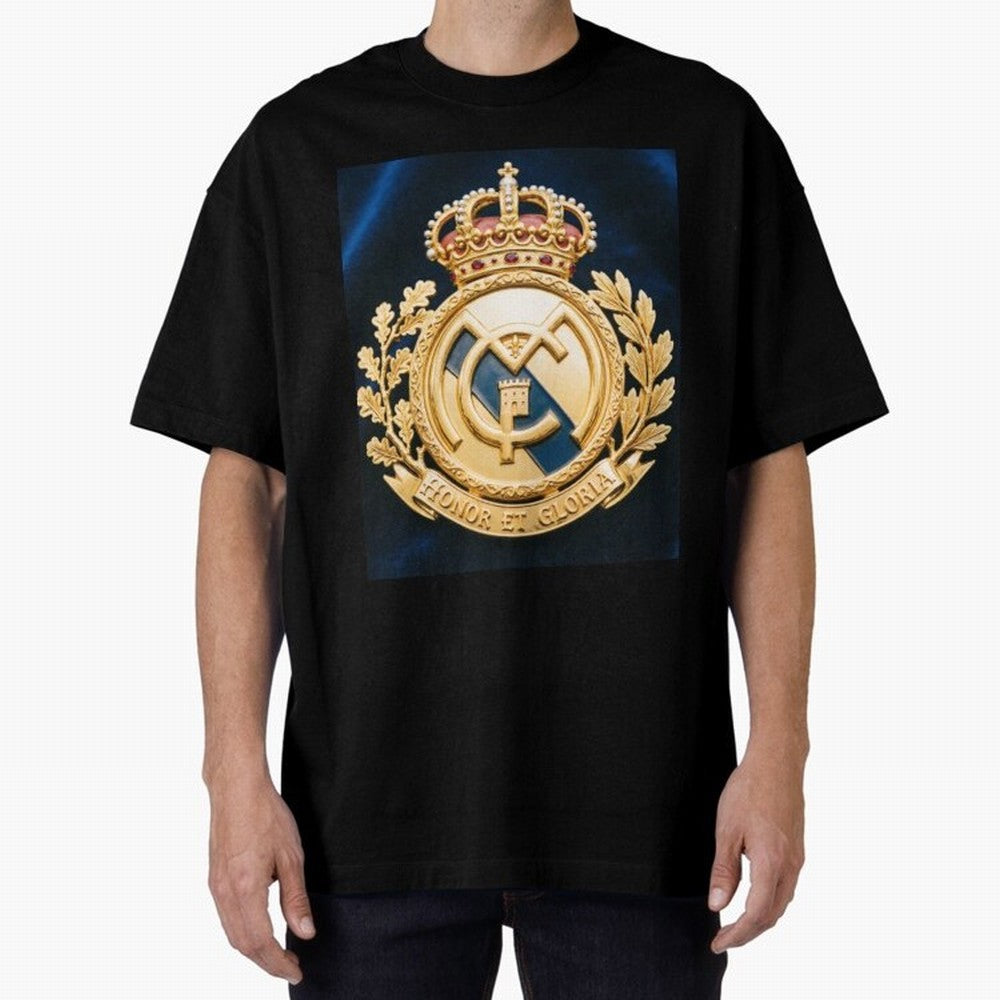 Madrid Honor y Gloria Oversized T-Shirt Back Your Heroes with Global Football Passion for FIFA World Cup 2026 USA Canada Mexico, Driven by Mbappe, England, France and Netherlands, Football Festival Excitement, Trophy Ambitions, Country Rivalries