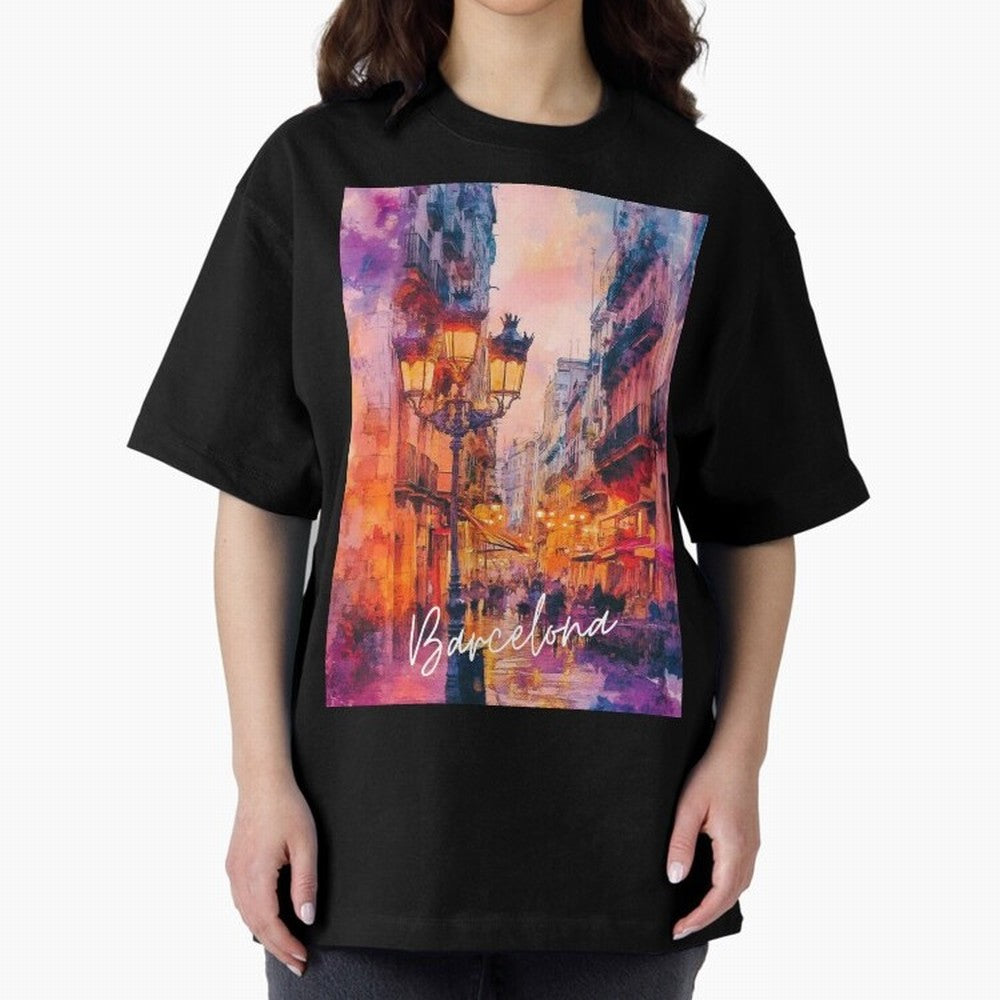 Barcelona Oversized T-Shirt Honor the Football Icons of FIFA World Cup 2026 for Fans of Cristiano Ronaldo and Germany, Bringing Football Festival Excitement, Trophy Ambitions, Country Rivalries and Star Player Buzz; Ideal for Football Dads,