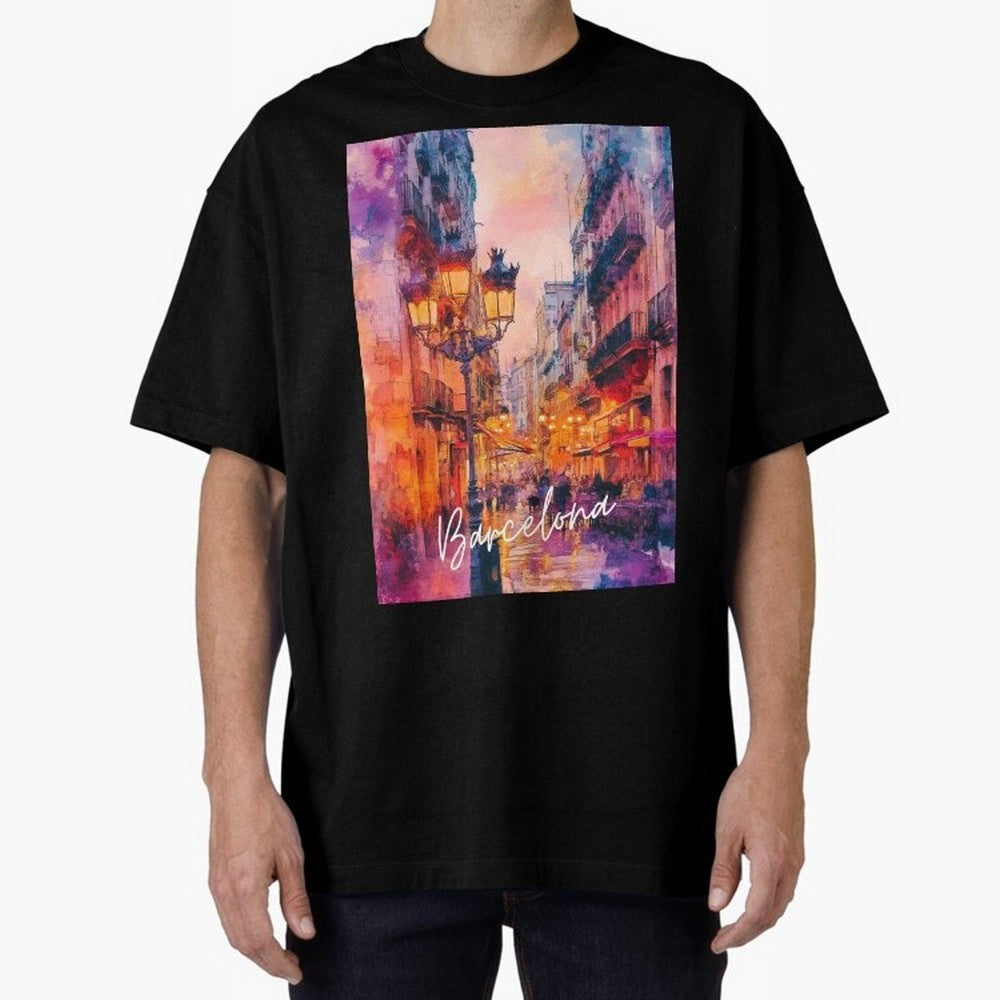 Barcelona Oversized T-Shirt Honor the Football Icons of FIFA World Cup 2026 for Fans of Cristiano Ronaldo and Germany, Bringing Football Festival Excitement, Trophy Ambitions, Country Rivalries and Star Player Buzz; Ideal for Football Dads,