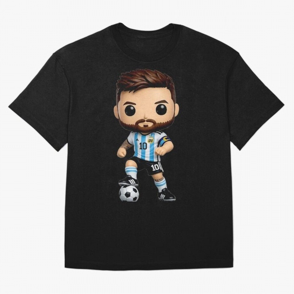Lionel Messi Figurine Oversized T-Shirt Build FIFA World Cup 2026 USA Canada Mexico Spirit, Centered on Spain and Netherlands, Neymar, Football Festival Excitement, Trophy Ambitions, Country Rivalries and Star Player Buzz; Ideal for Football Dads,