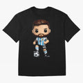 Lionel Messi Figurine Oversized T-Shirt Build FIFA World Cup 2026 USA Canada Mexico Spirit, Centered on Spain and Netherlands, Neymar, Football Festival Excitement, Trophy Ambitions, Country Rivalries and Star Player Buzz; Ideal for Football Dads,