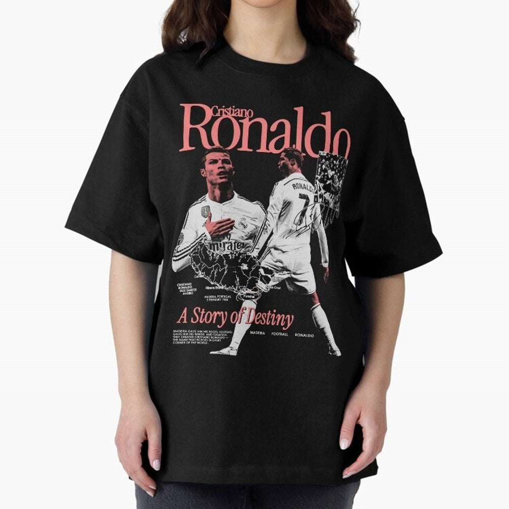 CR7 Cristiano Oversized T-Shirt Live for the Drama of Global Football Passion for FIFA World Cup 2026 USA Canada Mexico, Inspired by Haaland and Mbappe, Spain, Football Passion, Legendary Performances, Festival Vibes and Supporter Community; Great