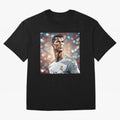 Ronaldo Cr7 Cristiano The Goat Artwork Futbol Soccer Oversized T-Shirt Celebrate the Biggest Stage of FIFA World Cup 2026 for Fans of Messi, Neymar and Mbappe and Argentina, France and Brazil, Bringing Classic Soccer Heritage, Championship