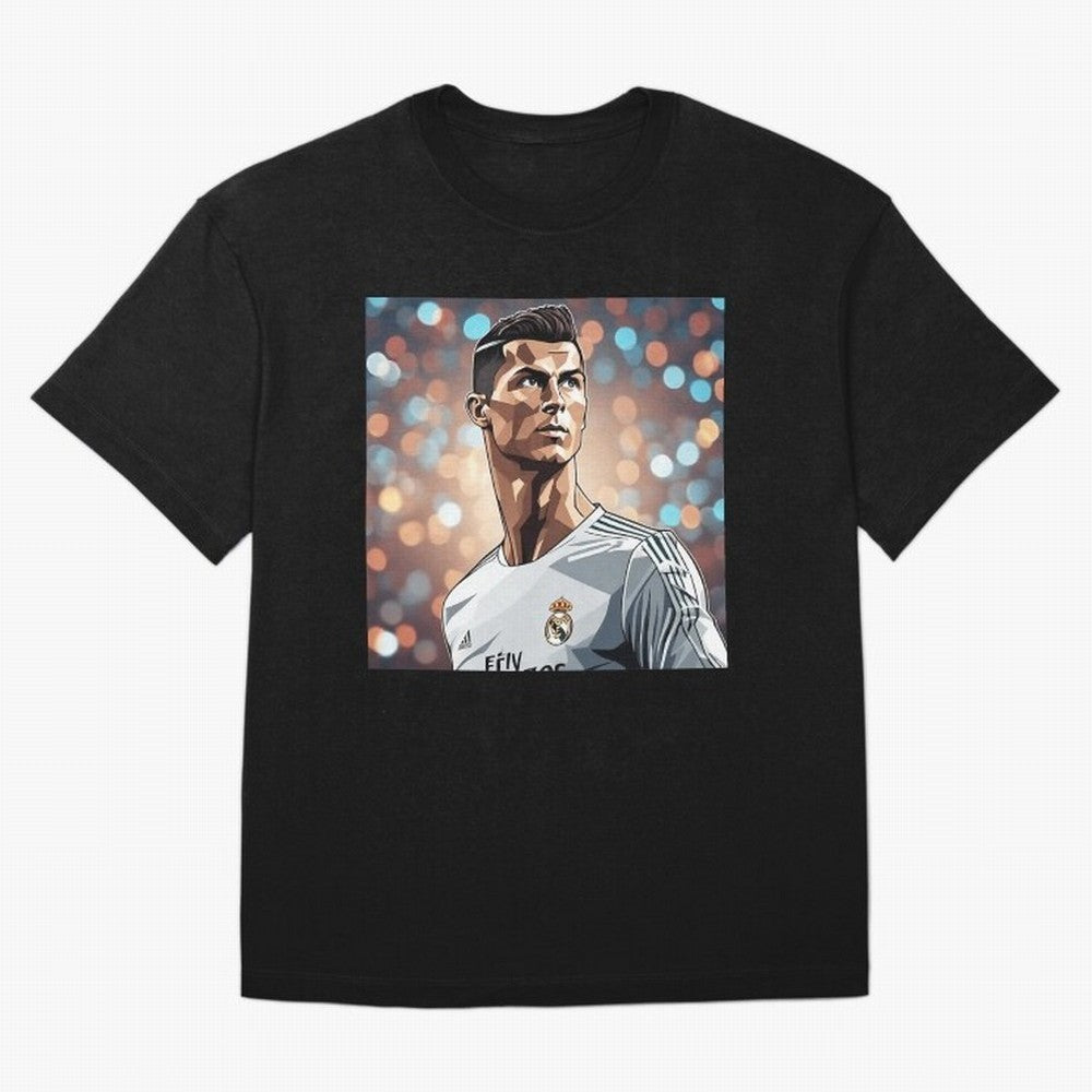 Ronaldo Cr7 Cristiano The Goat Artwork Futbol Soccer Oversized T-Shirt Celebrate the Biggest Stage of FIFA World Cup 2026 for Fans of Messi, Neymar and Mbappe and Argentina, France and Brazil, Bringing Classic Soccer Heritage, Championship