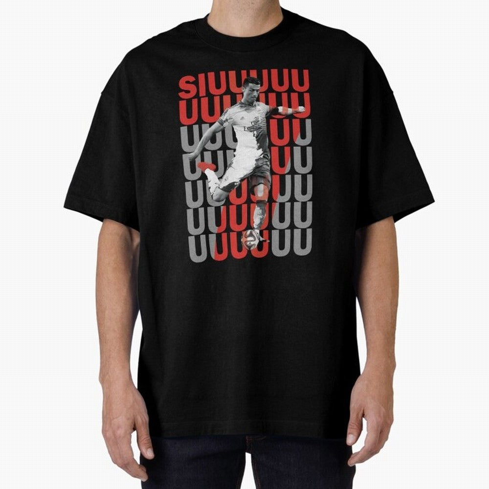 Siuuuuuu Cristiano Ronaldo Oversized T-Shirt Support the FIFA World Cup 2026 Group Stage Journey through CR7 and Messi Highlights, Spain Pride, Championship Spirit, Famous Goals, Roaring Crowds and International Football Unity; Ideal for Fans Who
