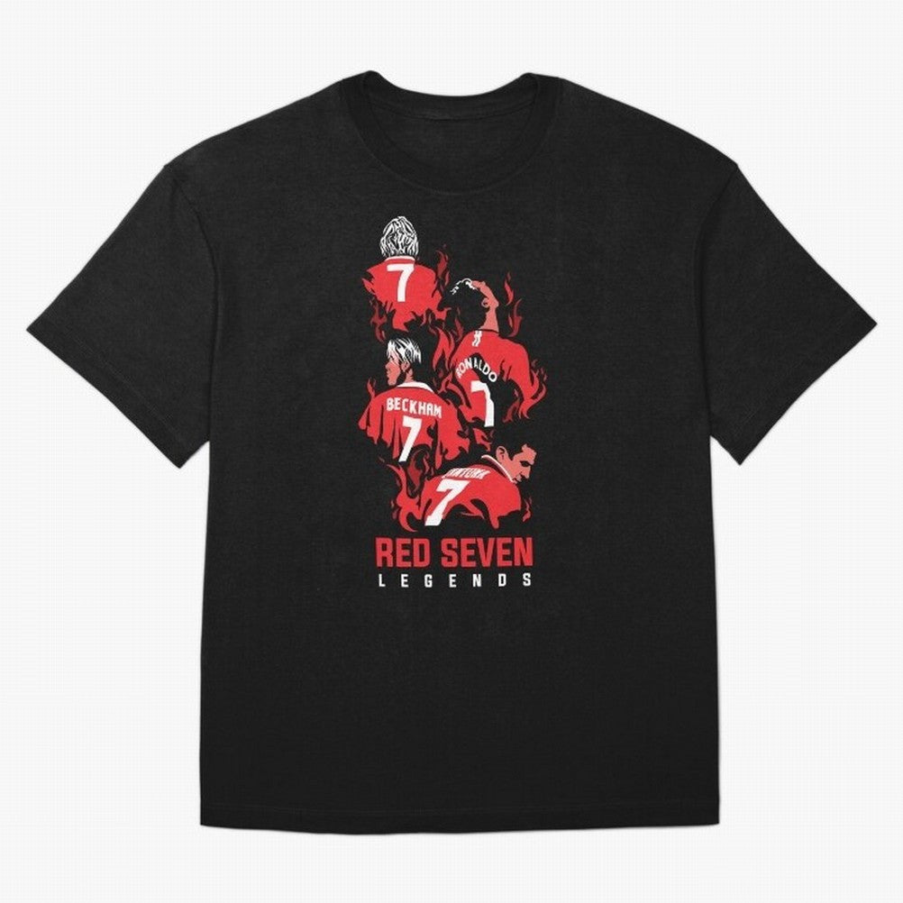The Red Seven - Man Utd Oversized T-Shirt Capture Global Football Passion for FIFA World Cup 2026, Centered on Mbappe and Neymar, France and Portugal, Stadium Memories, Football Loyalty, International Chants and Championship Tradition; Great for