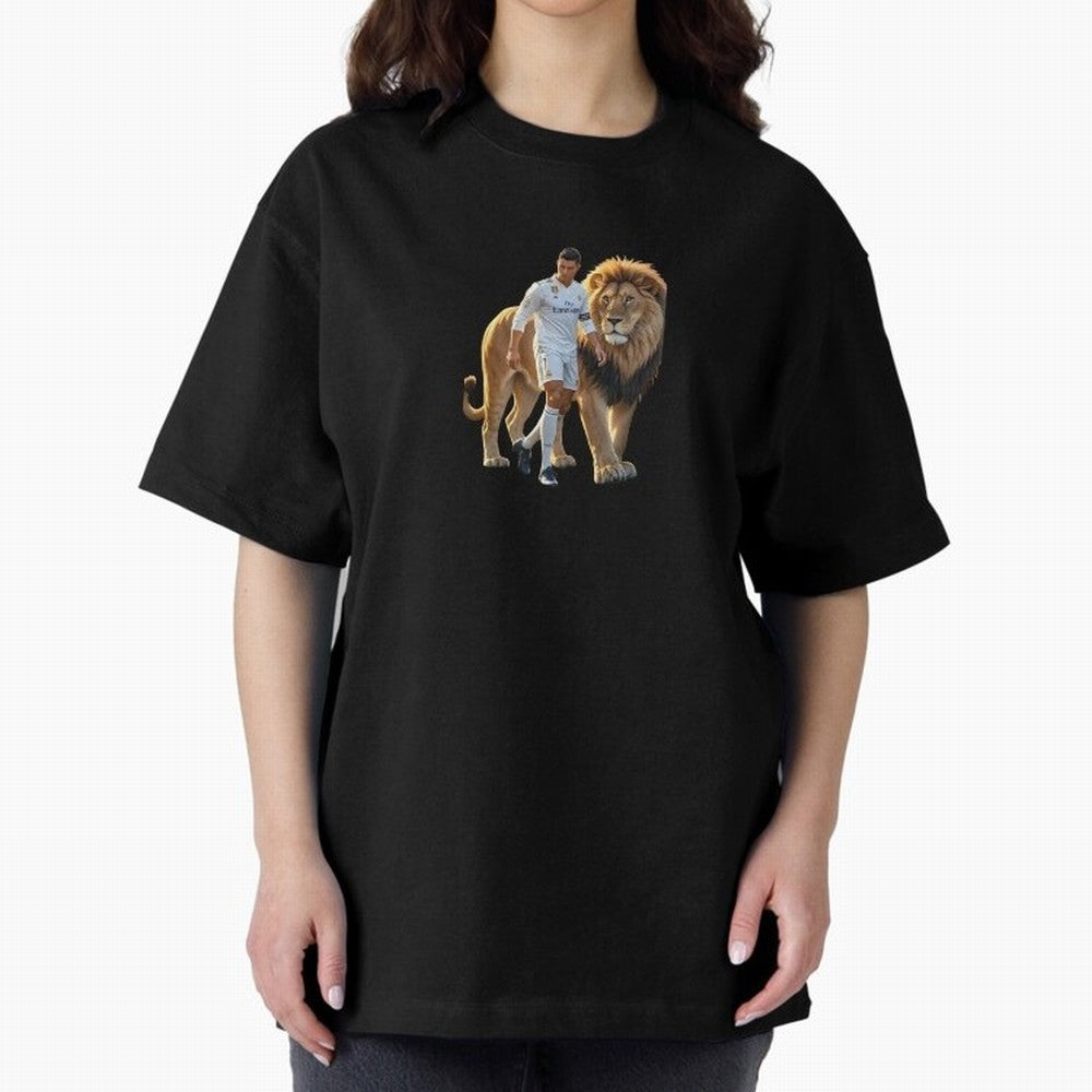 Christiano Ronaldo lion Oversized T-Shirt Bring World Football Passion into FIFA World Cup 2026 USA Canada Mexico for Fans of Haaland and England, Bringing Global Supporter Spirit, Legendary Goals, National Colors and Tournament Celebration; Ideal