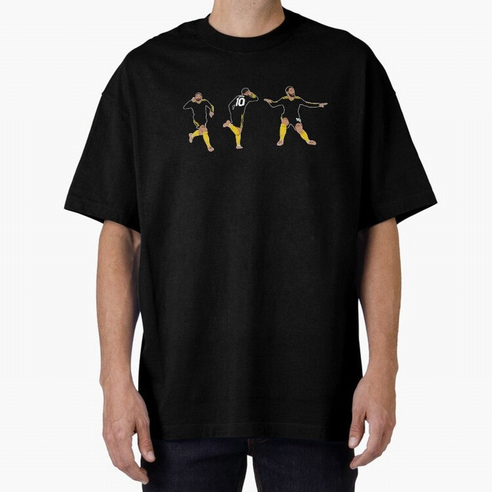 Matheus Cunha Goal Celebration Dance Trio Minimalist Oversized T-Shirt Build the FIFA World Cup 2026 Journey through Messi, Neymar and Mbappe Highlights, England and Germany Pride, Match Day Excitement, Supporter Culture, Golden Goals and Global