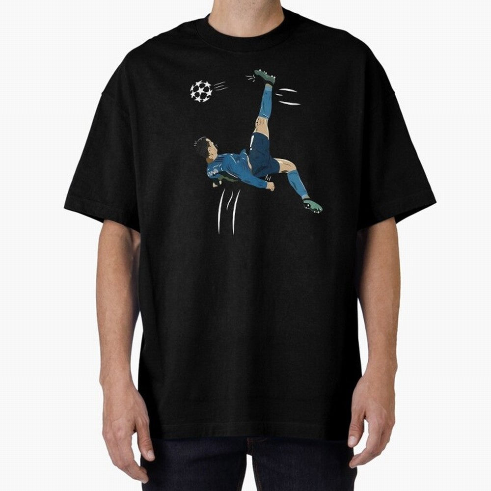 Cristiano Ronaldo Bicycle Kick Oversized T-Shirt Carry FIFA World Cup 2026 USA Canada Mexico Filled with Cristiano Ronaldo, Germany Energy, Tournament Hype, Historic Matchups, Family Viewing Parties and Global Sports Pride; Made for Collectors Who