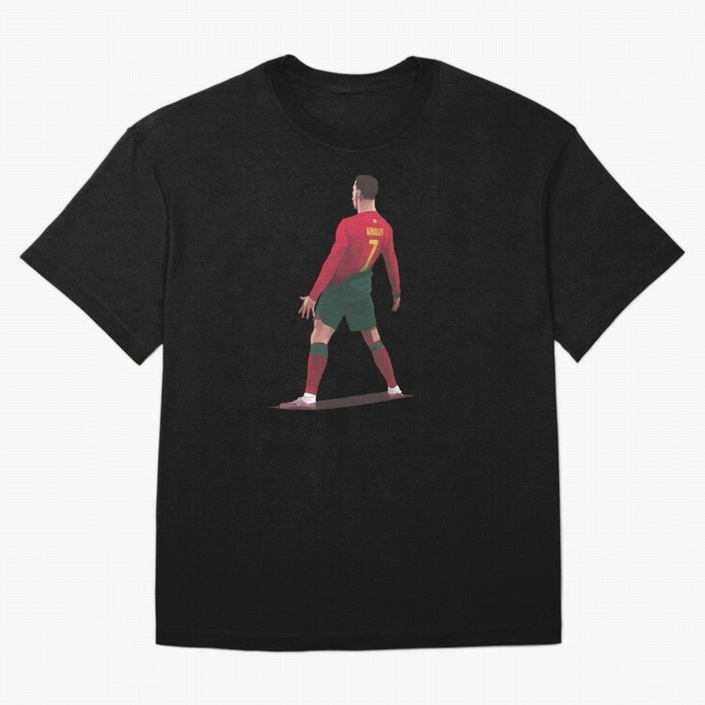 CR7 Celebration Pose Oversized T-Shirt Celebrate Unforgettable Nights in FIFA World Cup 2026 USA Canada Mexico for Fans of CR7 and Brazil, Bringing Football History, Final Match Energy, Crowd Noise and Once in a Lifetime Moments; Ideal for Fans Who
