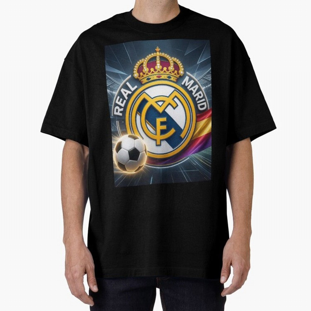 Pelot¨®n Real Madrid Oversized T-Shirt Show Your Stadium Side during the FIFA World Cup 2026 Journey through Mbappe Highlights, Spain Pride, Football Passion, Legendary Performances, Festival Vibes and Supporter Community; Ideal for Football Dads,